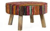 Multicolour Woven Round Stool — BAC-1009