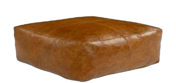 Square Leather Pouf — BAC-934