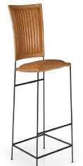 Ribbed Leather Bar Chair — BAC-1180