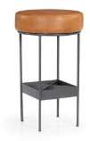 Round Leather Backless Bar Stool — BAC-1179