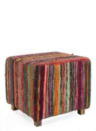 Multicolour Woven Rectangular Ottoman — BAC-1010