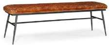 Leather-Top Metal-Leg Bench — BAC-1151